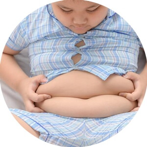 An overweight child.
